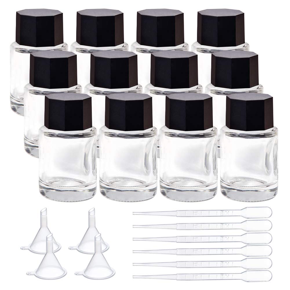 アール・デコ ガラス製インクボトル｜ガラス内蓋付き Amazon.co.jp: BENECREAT 12個セット ガラスインクボトル 15ml 丸い